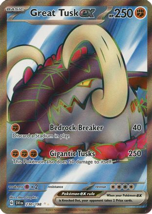 Great Tusk ex 230/198 - Holofoil SV01 Scarlet & Violet Base Set