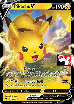 Pikachu V 043 - Holofoil Prize Pack Series Cards
