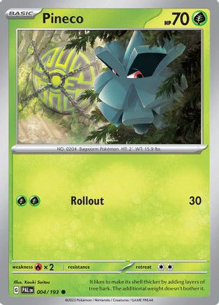 Pineco 004/193 - Reverse Holofoil Paldea Evolved