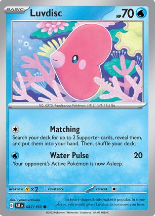 Luvdisc 047/193 - Reverse Holofoil SV02 Paldea Evolved
