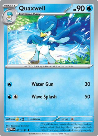 Quaxwell 051/193 - Reverse Holofoil Paldea Evolved
