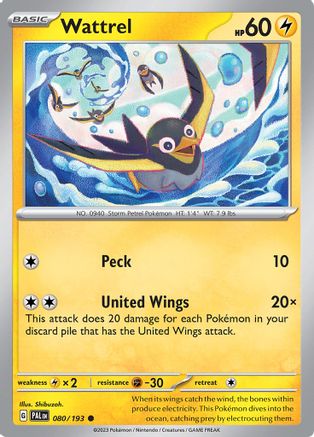 Wattrel 080/193 - Reverse Holofoil Paldea Evolved