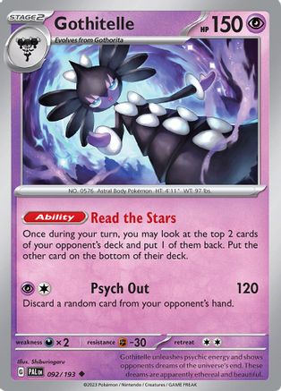 Gothitelle 092/193 - Reverse Holofoil Paldea Evolved