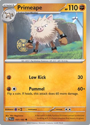 Primeape 107/193 - Reverse Holofoil SV02 Paldea Evolved