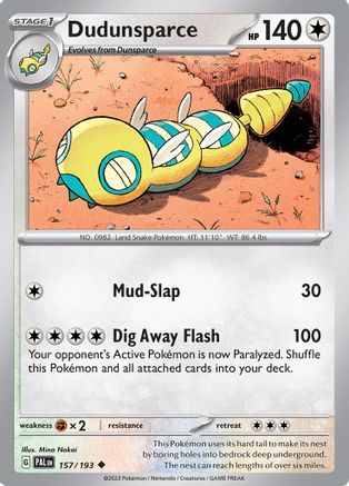 Dudunsparce 157/193 - Reverse Holofoil Paldea Evolved
