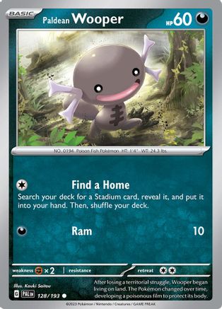 Paldean Wooper 128/193 - Reverse Holofoil SV02 Paldea Evolved