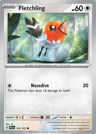 Fletchling 163/193 - Reverse Holofoil Paldea Evolved