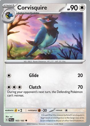 Corvisquire 165/193 - Reverse Holofoil Paldea Evolved