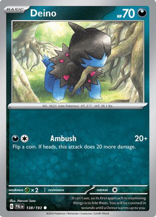 Deino 138/193 - Reverse Holofoil Paldea Evolved
