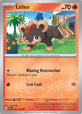 Litleo 031/193 - Reverse Holofoil Paldea Evolved