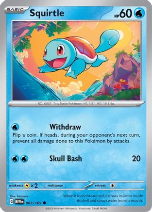 Squirtle 007/165 - Reverse Holofoil Scarlet & Violet 151 - Common