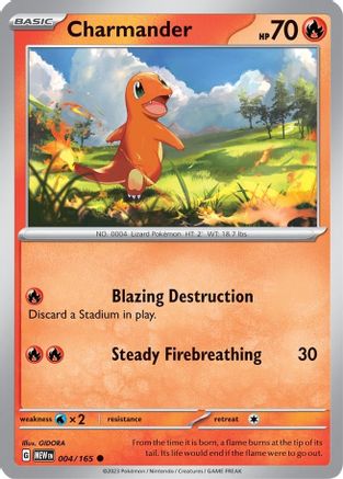 Charmander 004/165 - Reverse Holofoil Scarlet & Violet 151 - Common