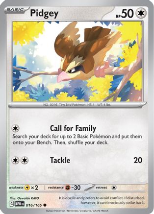 Pidgey 016/165 Scarlet & Violet 151 - Common