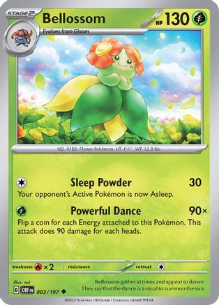 Bellossom 003/197 - Reverse Holofoil Obsidian Flames