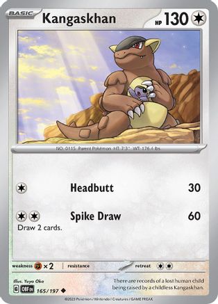 Kangaskhan 165/197 - Reverse Holofoil Obsidian Flames