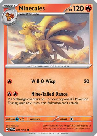 Ninetales 029/197 - Reverse Holofoil Obsidian Flames