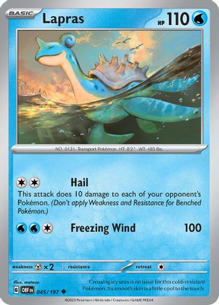 Lapras 045/197 - Reverse Holofoil Obsidian Flames