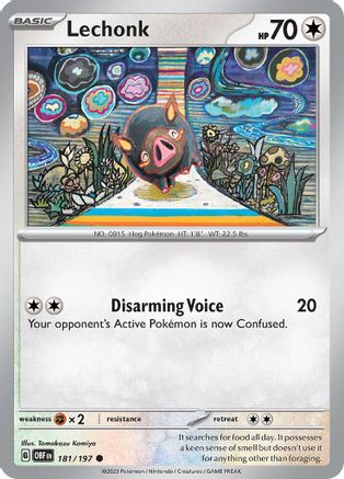 Lechonk 181/197 - Reverse Holofoil SV03 Obsidian Flames