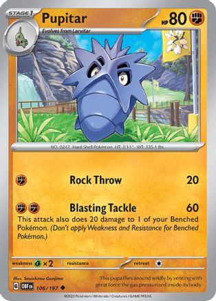 Pupitar 106/197 - Reverse Holofoil Obsidian Flames
