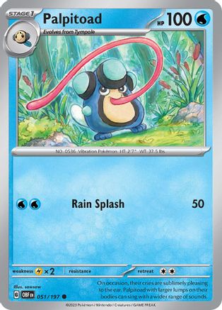 Palpitoad 051/197 - Reverse Holofoil SV03 Obsidian Flames