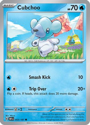 Cubchoo 053/197 - Reverse Holofoil Obsidian Flames