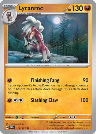 Lycanroc 117/197 Obsidian Flames