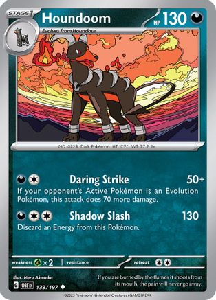 Houndoom 133/197 - Reverse Holofoil Obsidian Flames