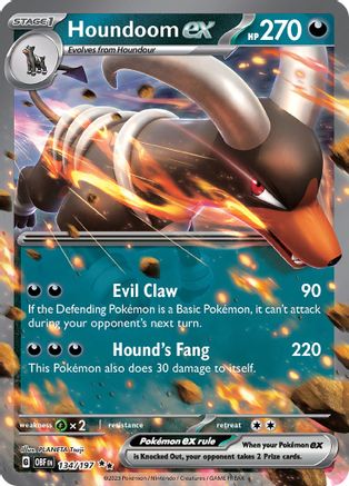 Houndoom ex 134/197 - Holofoil Obsidian Flames