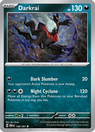 Darkrai 136/197 - Reverse Holofoil Obsidian Flames