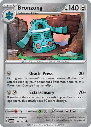 Bronzong 145/197 - Reverse Holofoil Obsidian Flames