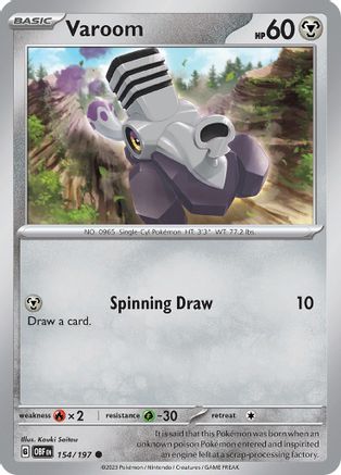 Varoom 154/197 - Reverse Holofoil Obsidian Flames