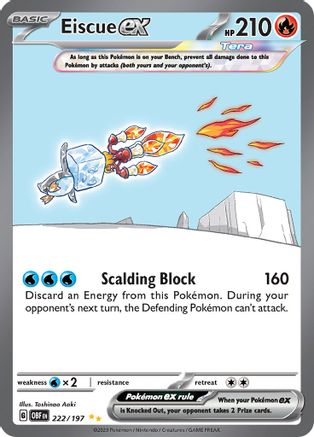 Eiscue ex 222/197 - Holofoil Obsidian Flames