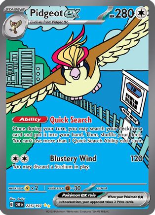 Pidgeot ex 225/197 - Holofoil Obsidian Flames