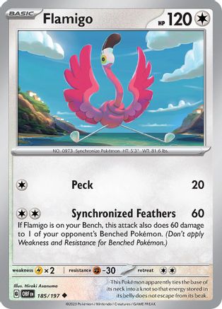 Flamigo 185/197 - Reverse Holofoil Obsidian Flames