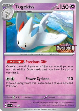 Togekiss (Prerelease) 038 - Holofoil SV Scarlet & Violet Promo Cards