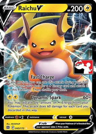 Raichu V 045/172 - Holofoil Prize Pack Series Cards