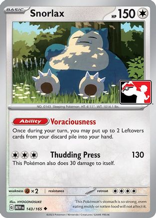 Snorlax 143/165 Prize Pack Series Three