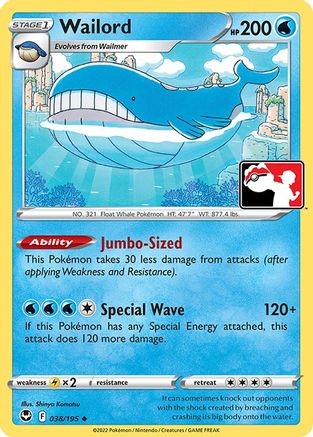 Wailord 038/195 - Holofoil Prize Pack Series Cards