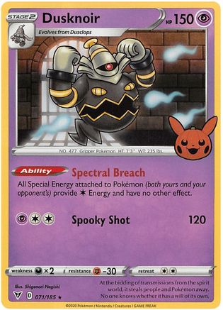 Dusknoir 071/185 - Holofoil Trick or Trade BOOster Bundle 2023