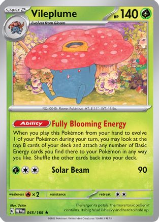 Vileplume 045/165 - Reverse Holofoil Scarlet & Violet 151 - Rare