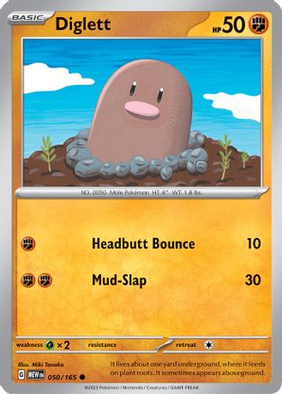 Diglett 050/165 Scarlet & Violet 151 - Common