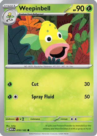 Weepinbell 070/165 - Reverse Holofoil SV Scarlet & Violet 151 - Common