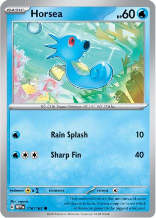Horsea 116/165 - Reverse Holofoil Scarlet & Violet 151 - Common