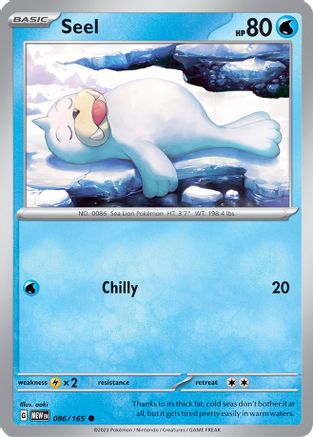 Seel 086/165 - Reverse Holofoil Scarlet & Violet 151 - Common