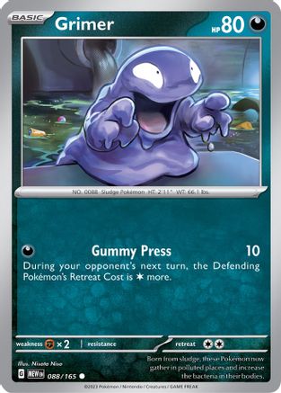 Grimer 088/165 - Reverse Holofoil Scarlet & Violet 151 - Common
