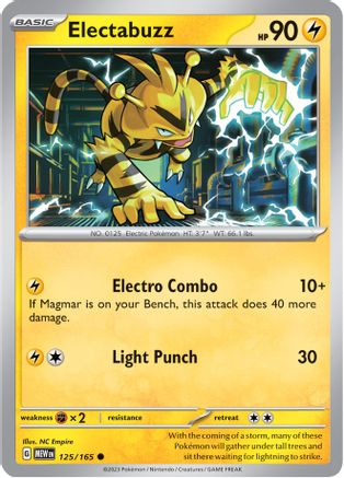 Electabuzz 125/165 Scarlet & Violet 151 - Common