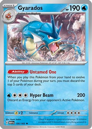 Gyarados 130/165 - Holofoil Scarlet & Violet 151 - Rare