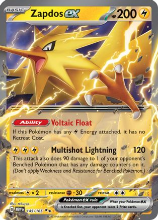 Zapdos ex 145/165 - Holofoil Scarlet & Violet 151 - Double Rare