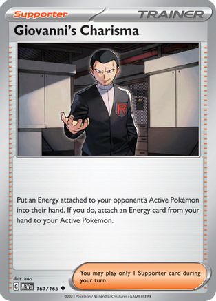 Giovanni's Charisma 161/165 - Reverse Holofoil Scarlet & Violet 151 - Uncommon