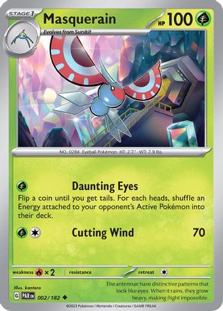 Masquerain 002/182 - Reverse Holofoil Paradox Rift